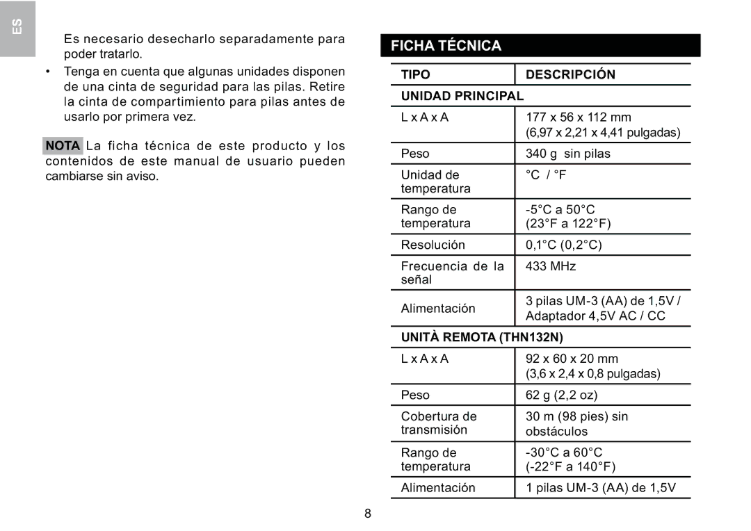 Oregon Scientific BAR339P manual Pbc#D 