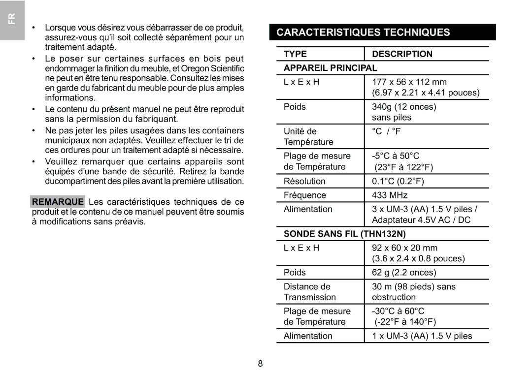 Oregon Scientific BAR339P manual Bc#D 