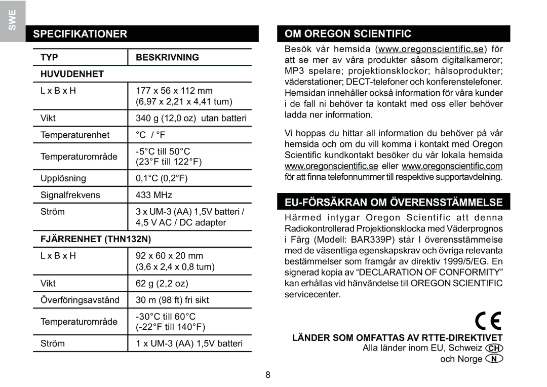 Oregon Scientific BAR339P manual HW2h9W, =Wbc#D, W7.97 2 