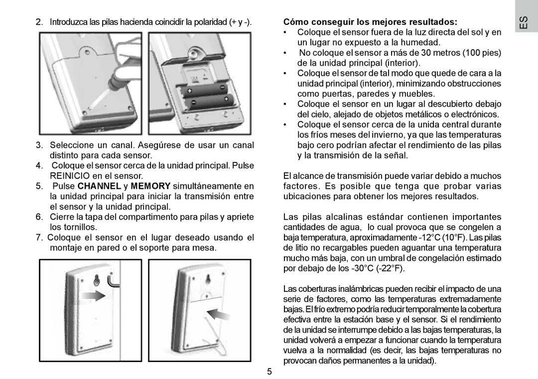 Oregon Scientific 086L004438-013, BAR388HG user manual Cómo conseguir los mejores resultados 