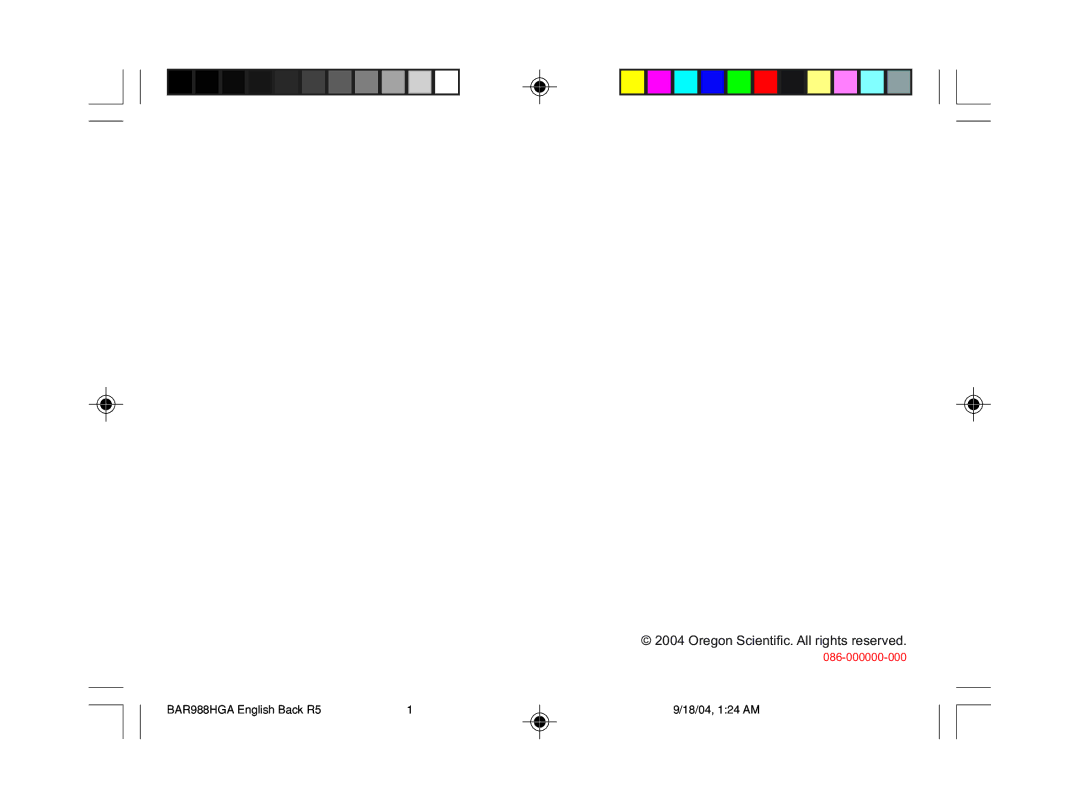 Oregon Scientific BAR986HGA, BAR988HGA user manual Oregon Scientific. All rights reserved 