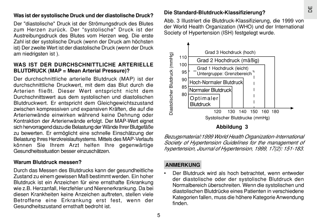 Oregon Scientific BPW120 Was ist der systolische Druck und der diastolische Druck?, Warum Blutdruck messen?, Abbildung 