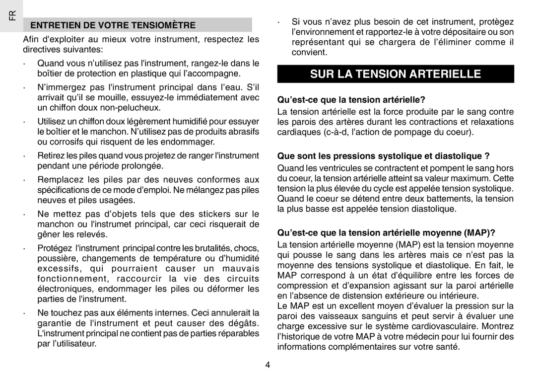 Oregon Scientific BPW120 SUR LA Tension Arterielle, Entretien DE Votre Tensiomètre, Qu’est-ce que la tension artérielle? 