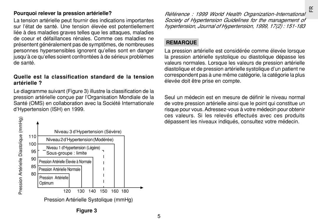 Oregon Scientific BPW120 Pourquoi relever la pression artérielle?, Pression Artérielle Systolique mmHg, Remarque 