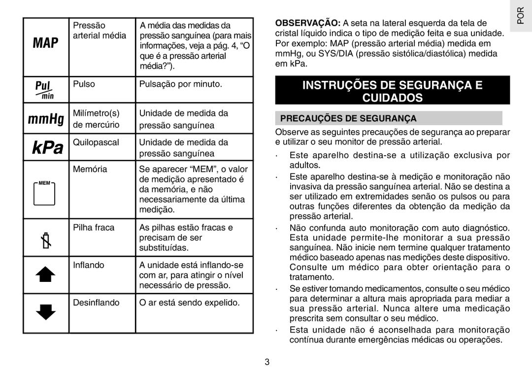 Oregon Scientific BPW120 Instruções DE Segurança E Cuidados, Pressão Média das medidas da Arterial média, Média? 