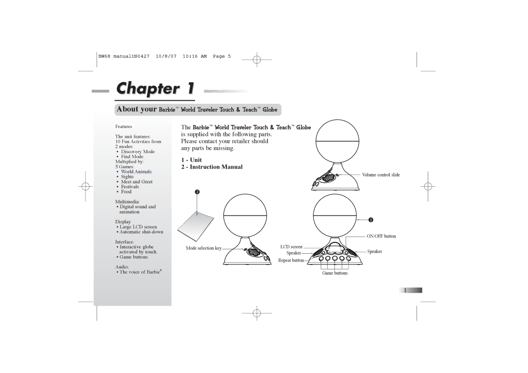 Oregon Scientific BW68 manual Chapter, Unit 