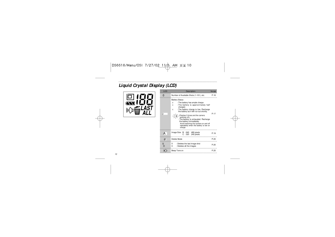 Oregon Scientific DS6618 user manual Liquid Crystal Display LCD 