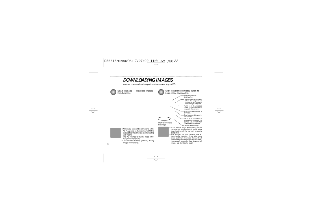 Oregon Scientific DS6618 user manual Downloading Images, Start to download the image 