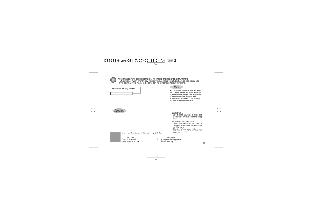 Oregon Scientific DS6618 user manual Thumbnail display window 