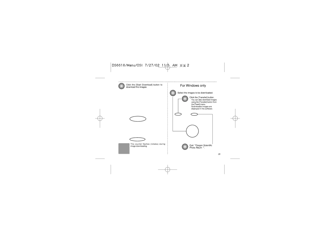 Oregon Scientific DS6618 user manual For Windows only 