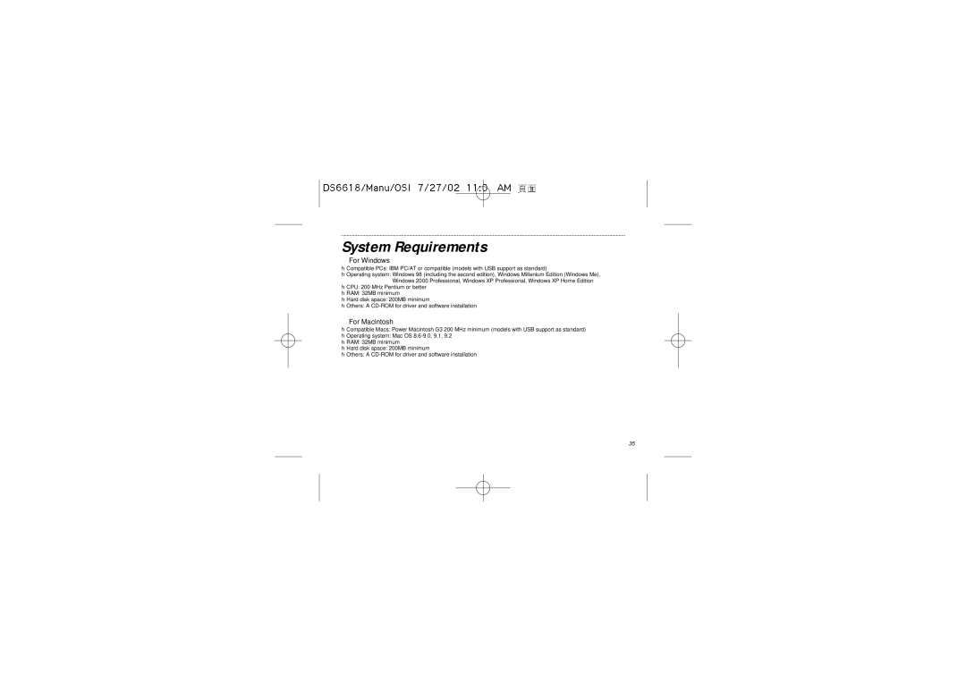 Oregon Scientific DS6618 user manual System Requirements, For Windows 