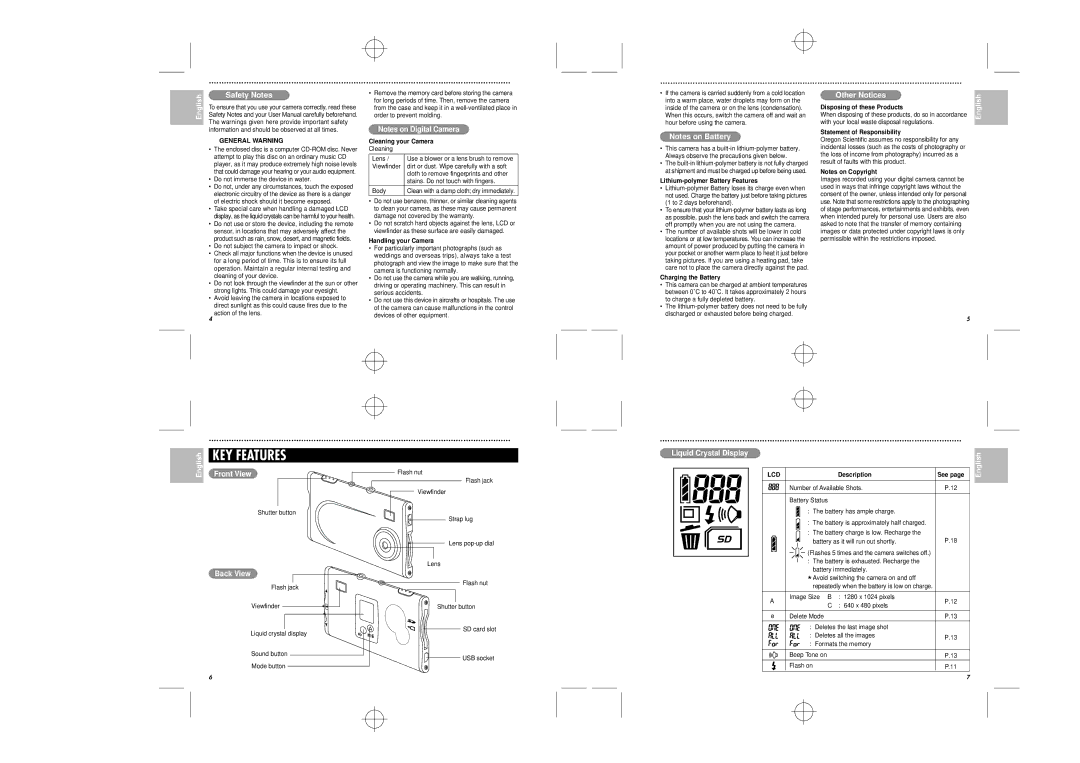 Oregon Scientific DS6628 user manual KEY Features 