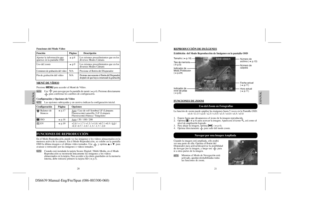 Oregon Scientific DS6639 Funciones DE Reproducción, Menú DE Vídeo, Funciones DE Zoom, Uso del Zoom en Fotografías 