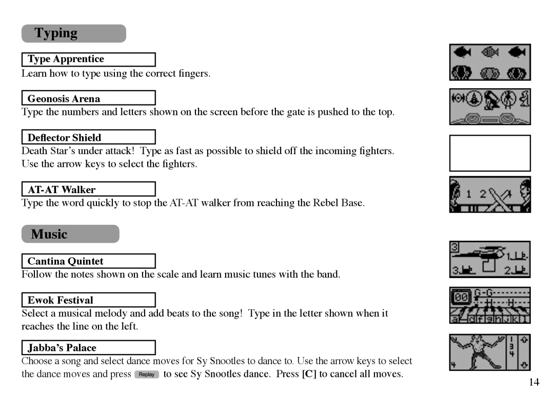 Oregon Scientific DV33 manual Typing, Music 