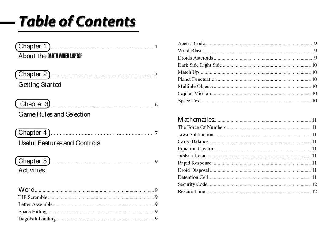 Oregon Scientific DV33 manual Table of Contents 