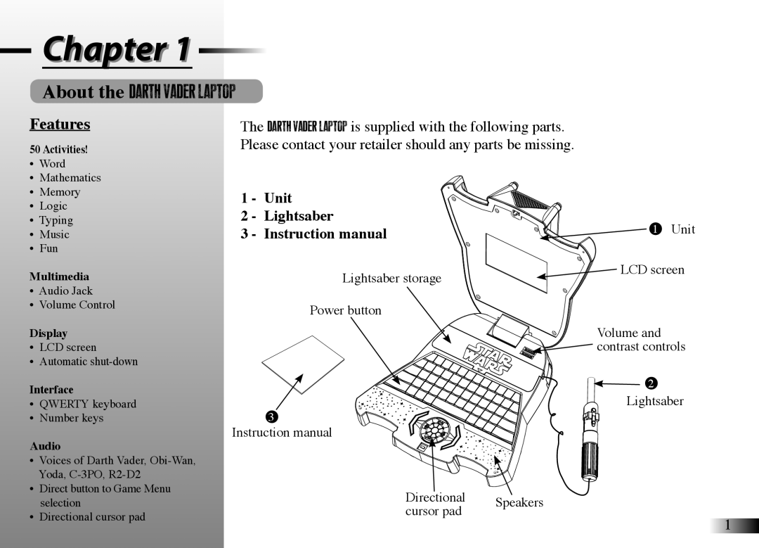 Oregon Scientific DV33 manual Features, Unit Lightsaber 