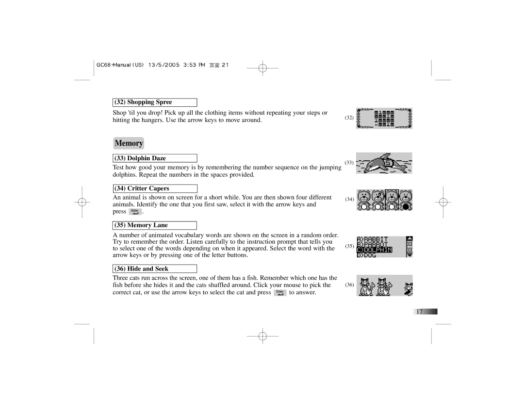 Oregon Scientific G068 manual Memory 