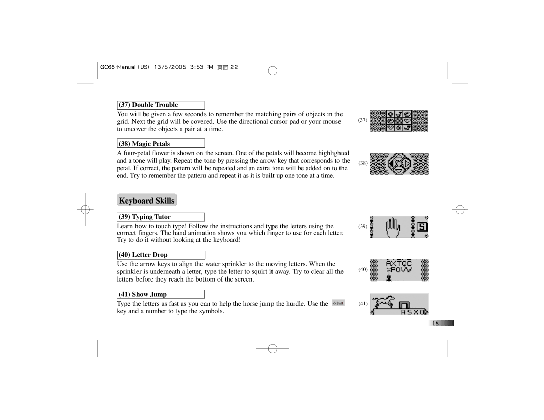 Oregon Scientific G068 manual Keyboard Skills 