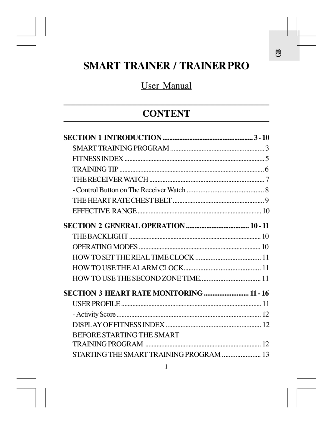 Oregon Scientific HR318 user manual Smart Trainer / Trainer PRO, Content 