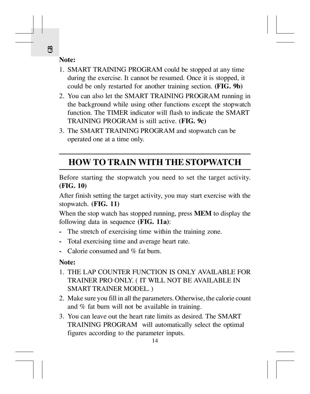 Oregon Scientific HR318 user manual HOW to Train with the Stopwatch 