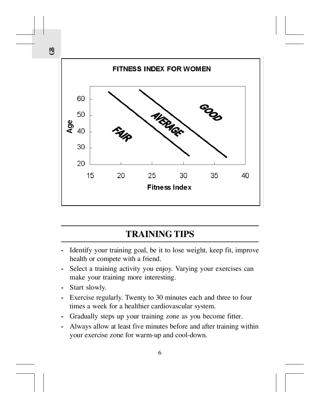 Oregon Scientific HR318 user manual Training Tips 