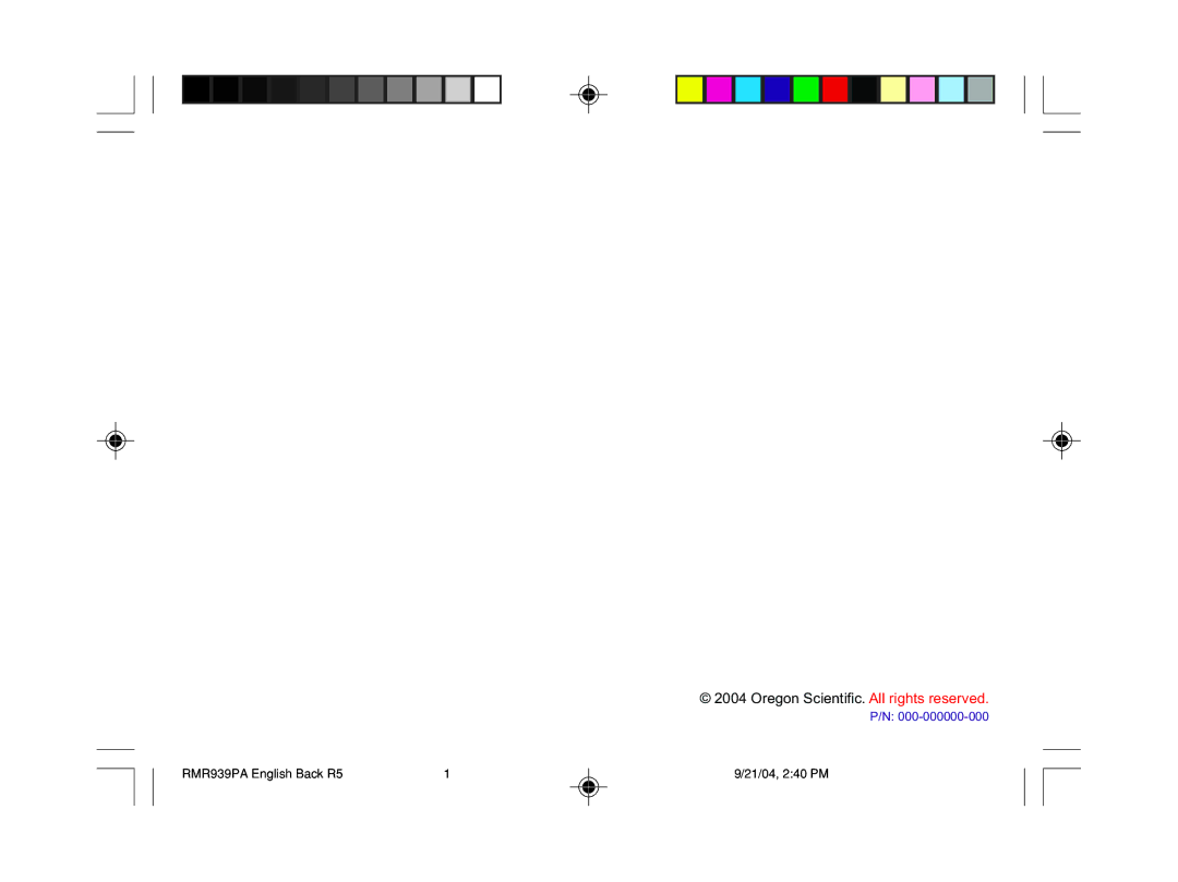 Oregon Scientific MSR939A user manual Oregon Scientific. All rights reserved 