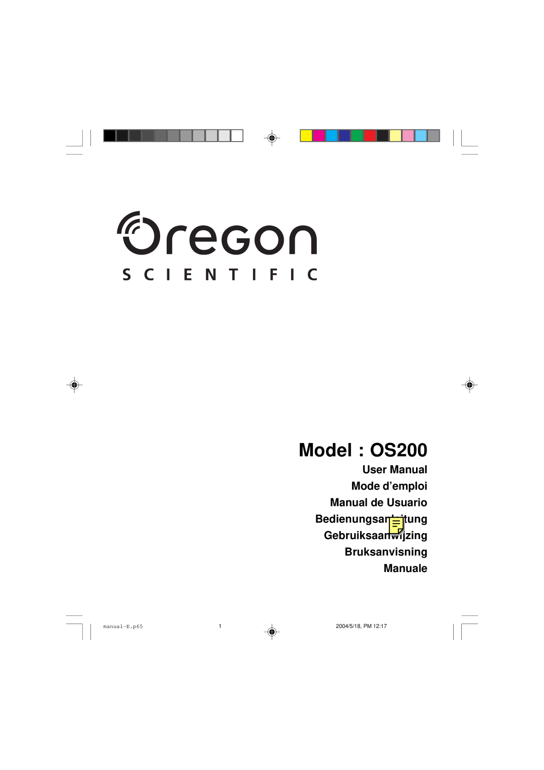 Oregon Scientific user manual Model OS200 