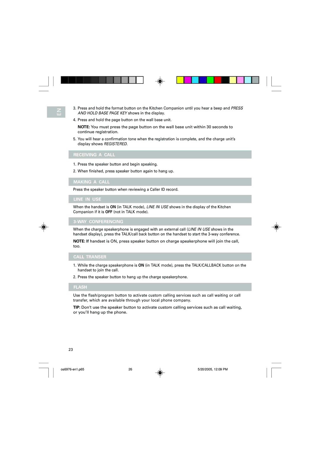 Oregon Scientific OS6976 user manual Call Transer, Press the speaker button when reviewing a Caller ID record 