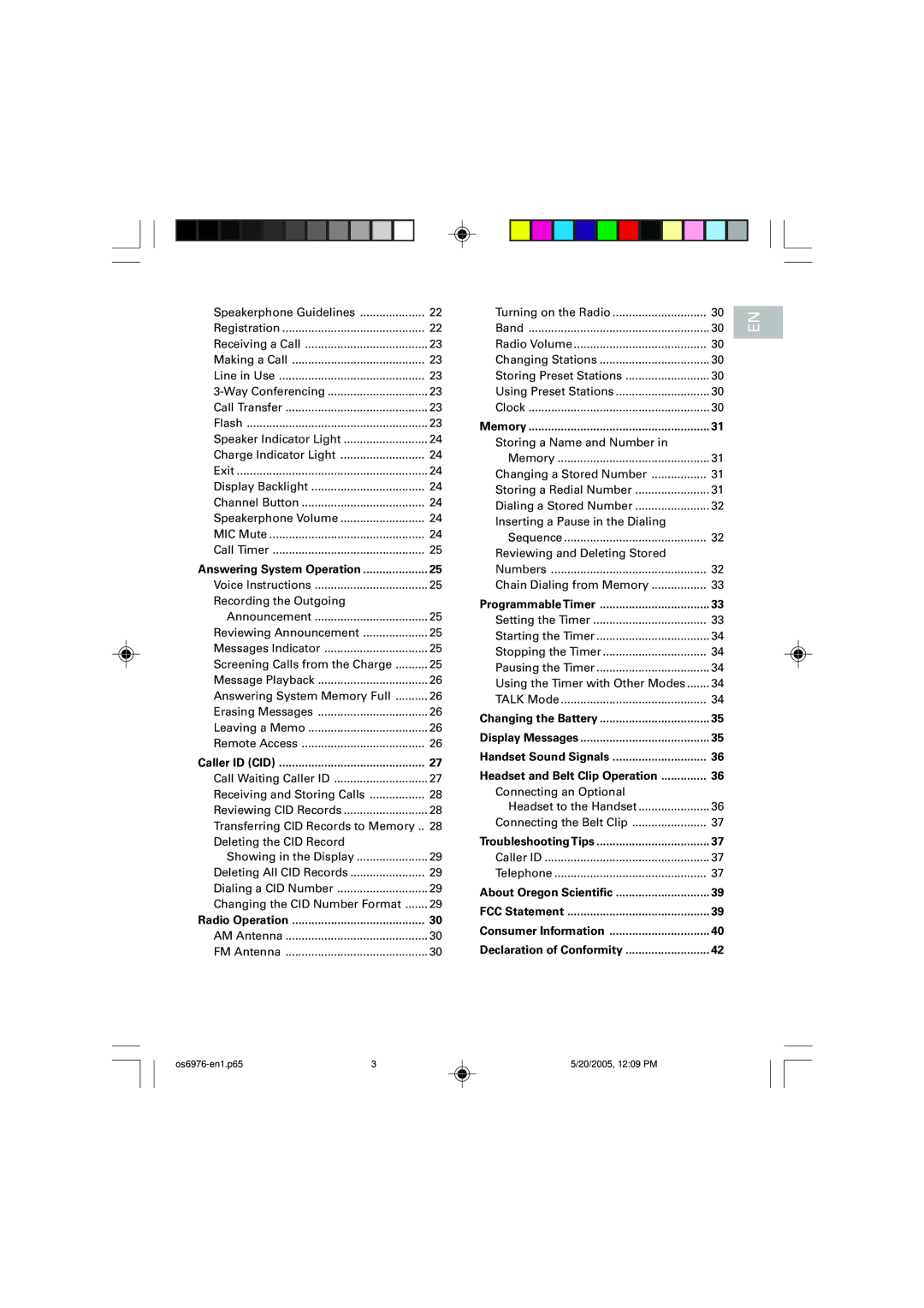 Oregon Scientific OS6976 user manual Speakerphone Guidelines, Recording the Outgoing, Answering System Memory Full 