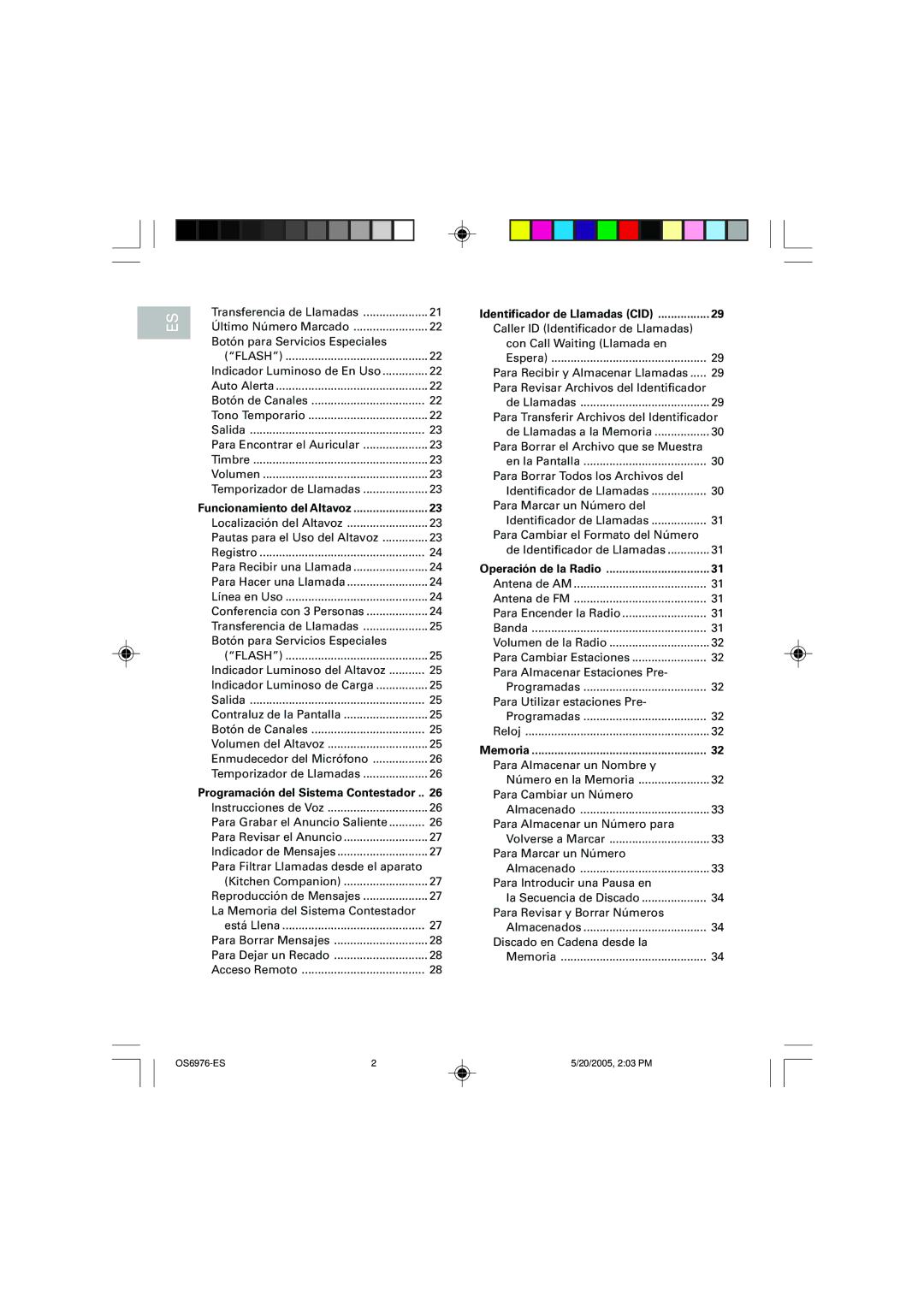 Oregon Scientific OS6976 user manual Último Número Marcado Botón para Servicios Especiales, Indicador Luminoso del Altavoz 