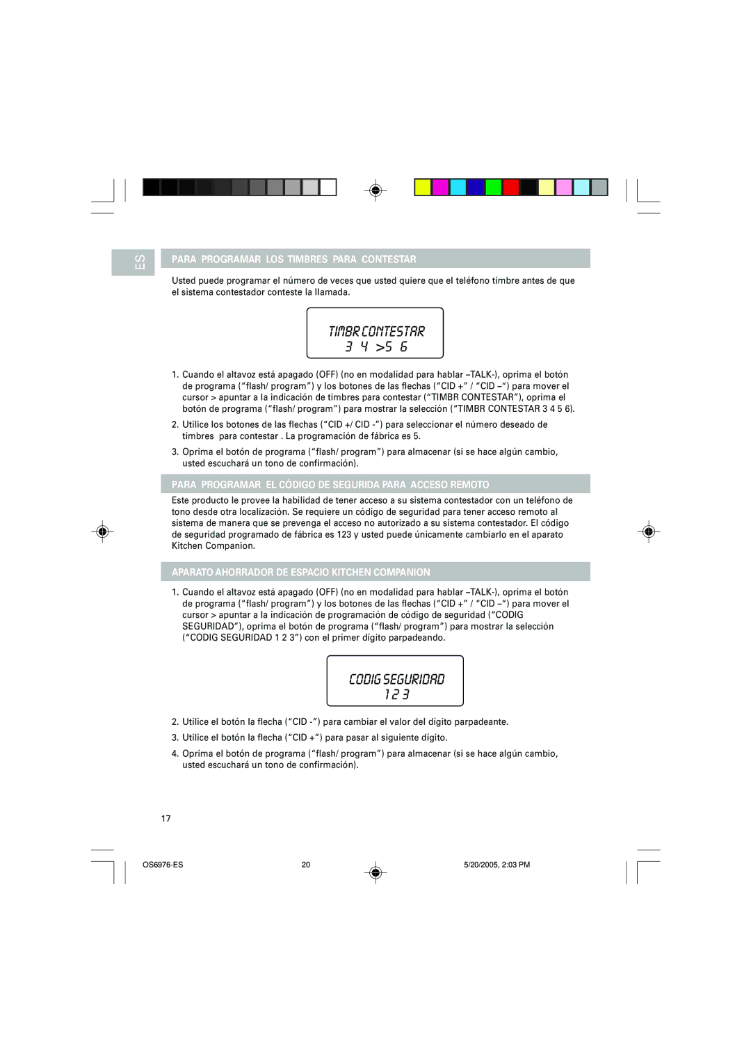 Oregon Scientific OS6976 Para Programar LOS Timbres Para Contestar, Aparato Ahorrador DE Espacio Kitchen Companion 