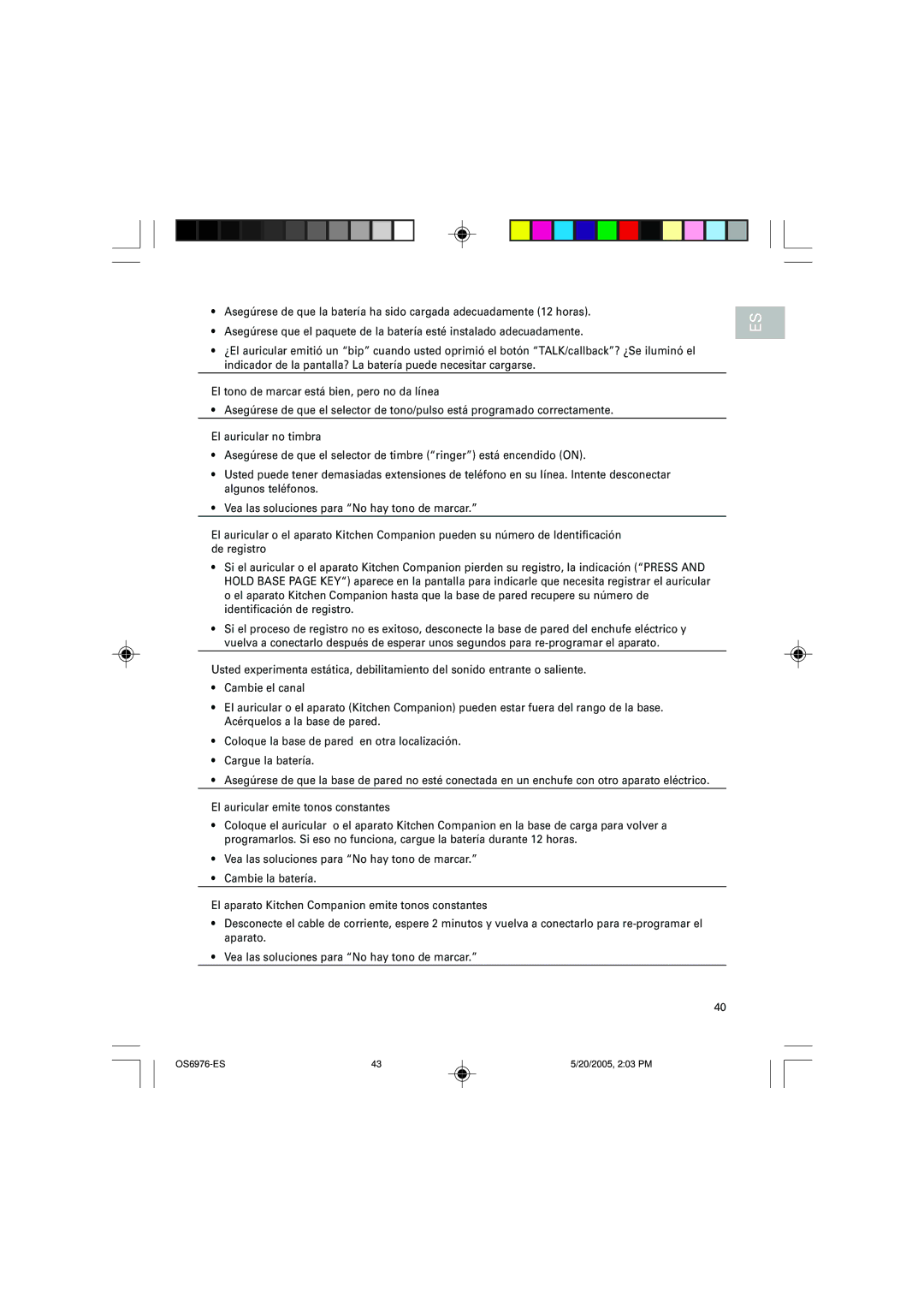 Oregon Scientific user manual OS6976-ES 20/2005, 203 PM 