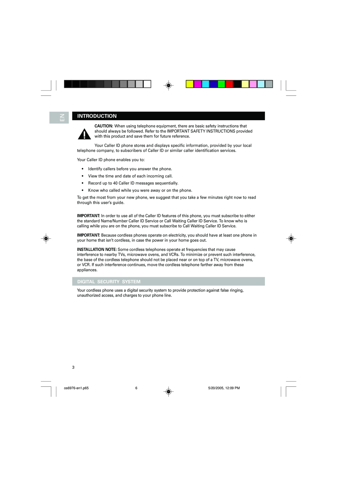 Oregon Scientific OS6976 user manual Introduction, Digital Security System 