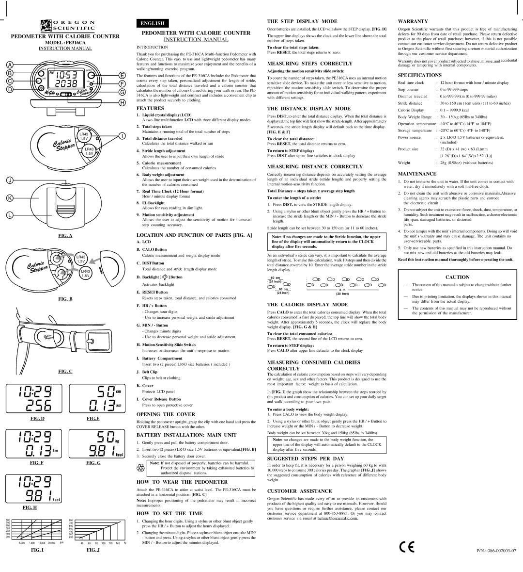 Oregon Scientific PE316CA warranty Features, Location and Function of Parts FIG. a, Opening the Cover, HOW to SET the Time 