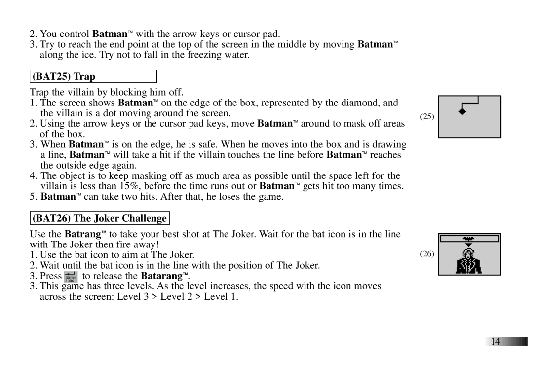 Oregon Scientific Power Wing Laptop manual BAT25 Trap, BAT26 The Joker Challenge 