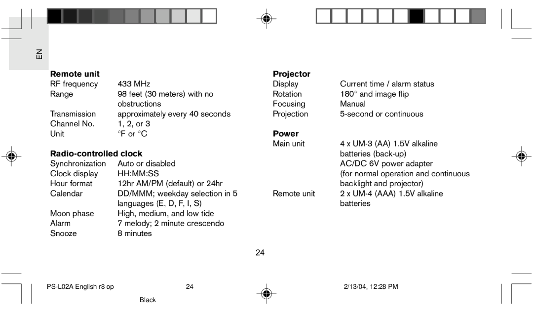 Oregon Scientific PS L02A user manual Power 