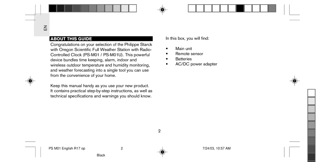 Oregon Scientific PS-M01U user manual About this Guide 