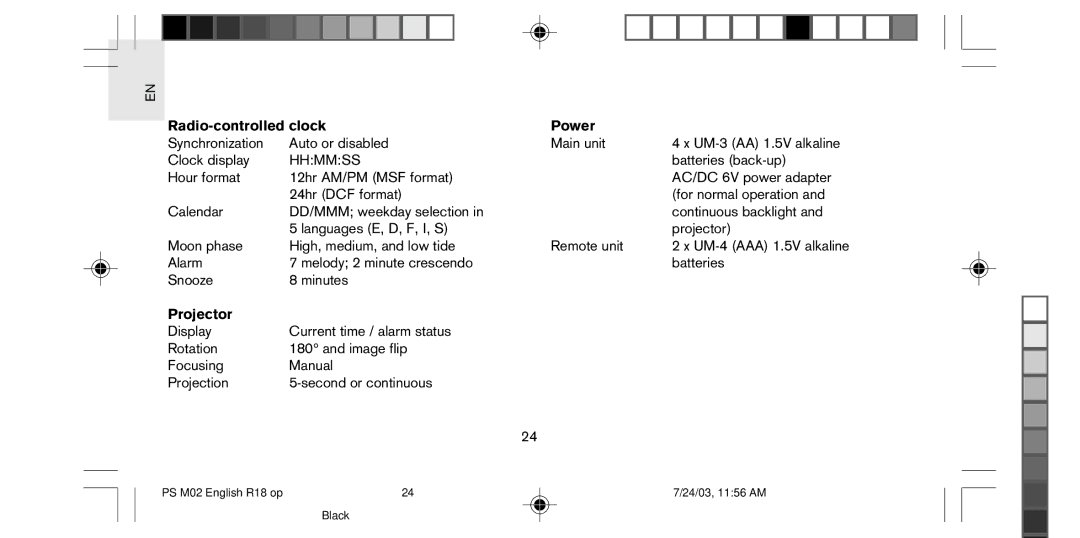 Oregon Scientific PS-M02U user manual Radio-controlled clock Power 