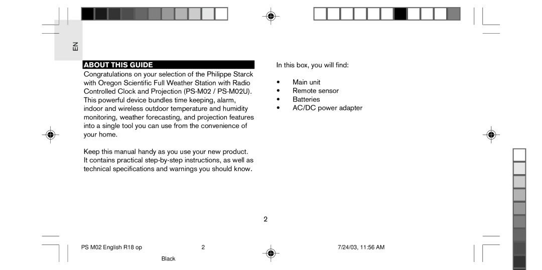 Oregon Scientific PS-M02U user manual About this Guide 