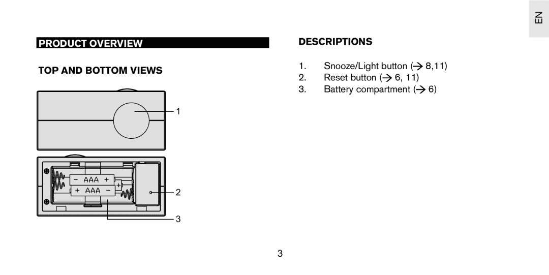 Oregon Scientific PS-S01U user manual Product Overview, TOP and Bottom Views Descriptions 