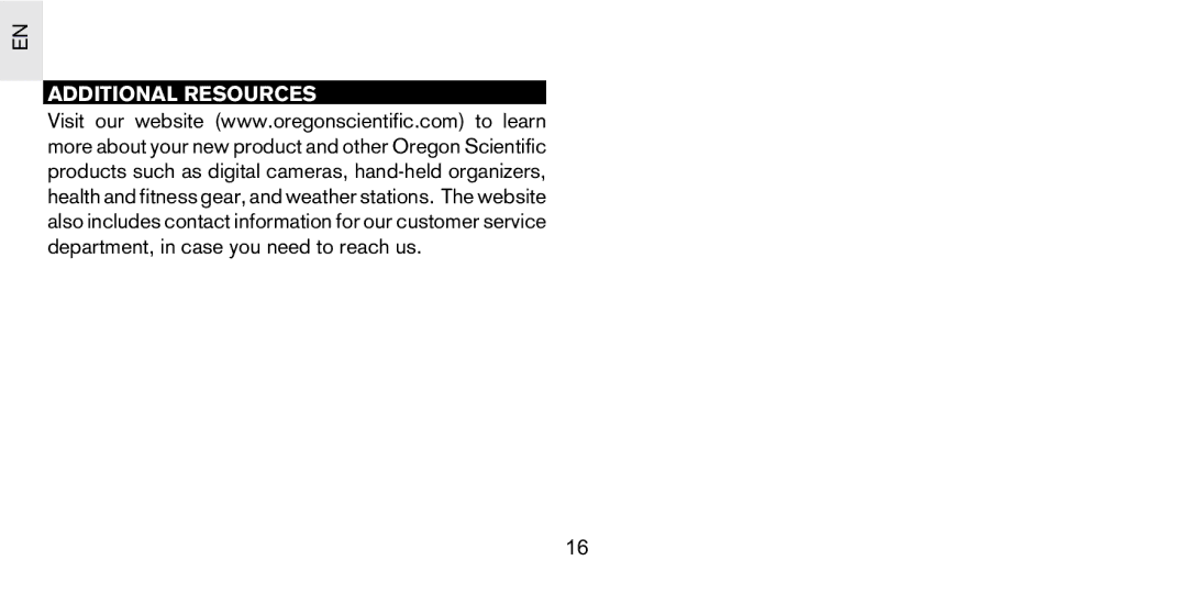 Oregon Scientific PS-S02/PS-S02U user manual Additional Resources 