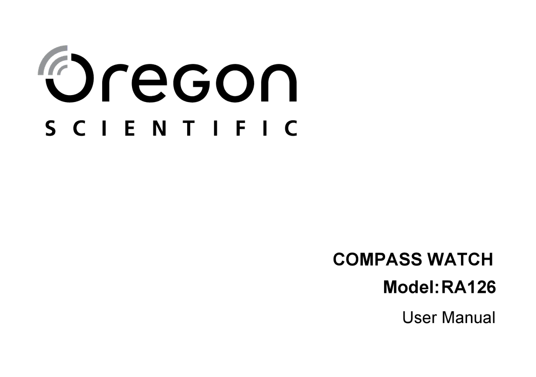 Oregon Scientific user manual Compass Watch ModelRA126 