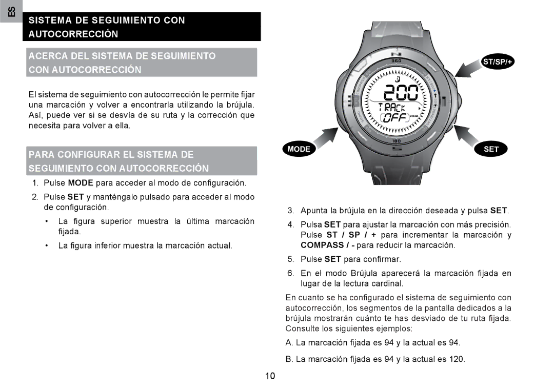 Oregon Scientific RA126 user manual Para Configurar EL Sistema DE Seguimiento CON Autocorrección 