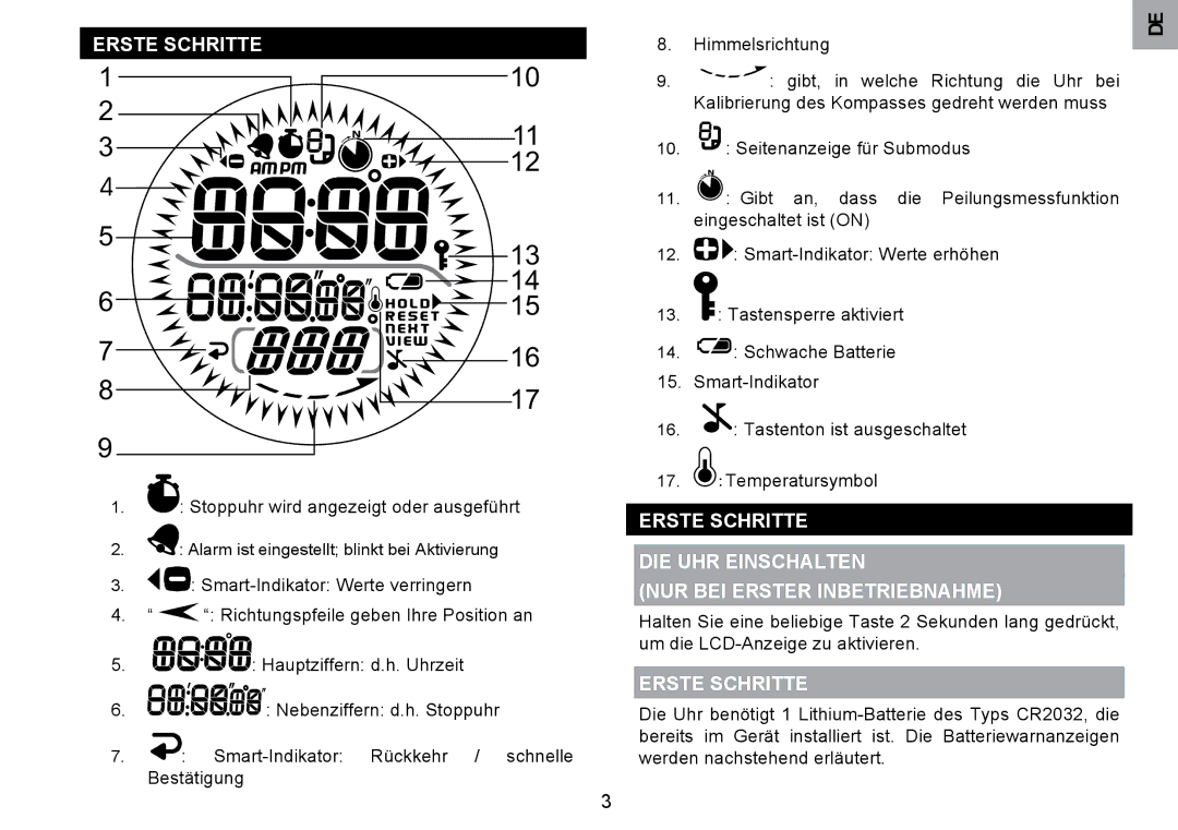 Oregon Scientific RA126 user manual Erste Schritte 