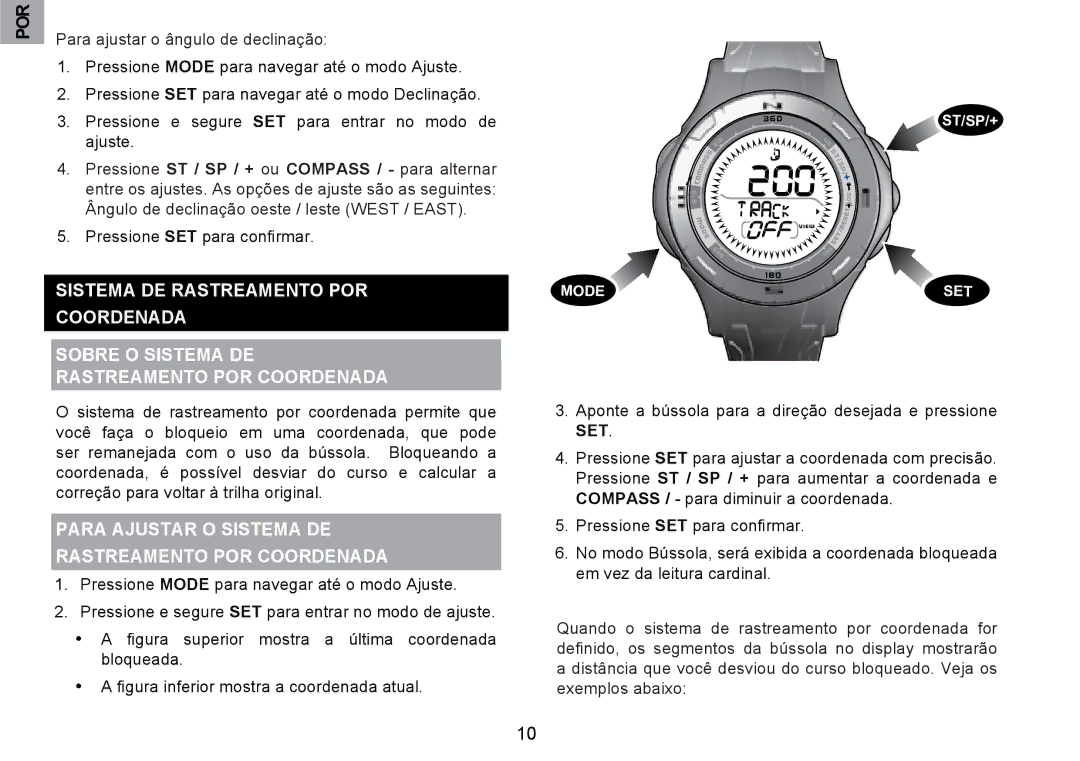 Oregon Scientific RA126 user manual Sistema DE Rastreamento POR Coordenada Sobre O Sistema DE 