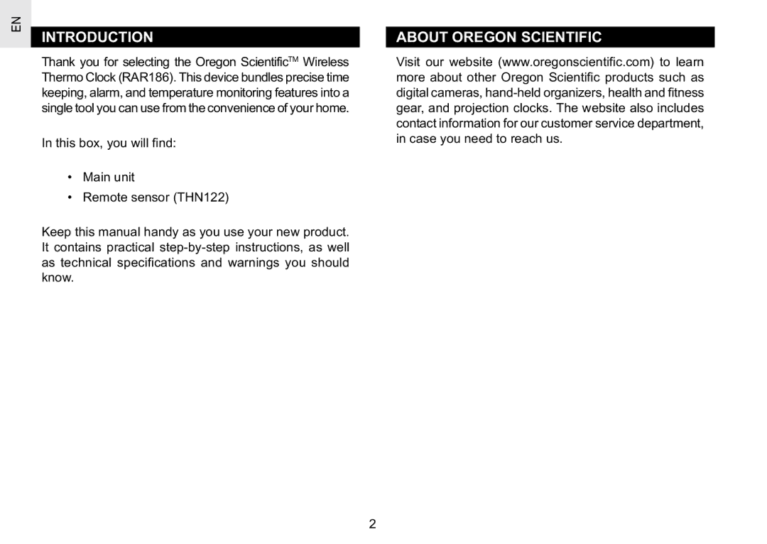 Oregon Scientific RAR186 specifications Introduction, About Oregon Scientific 