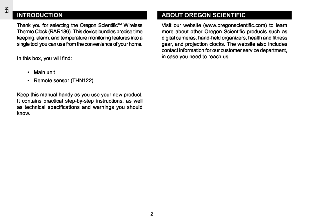 Oregon Scientific RAR186 specifications Introduction, About Oregon Scientific 