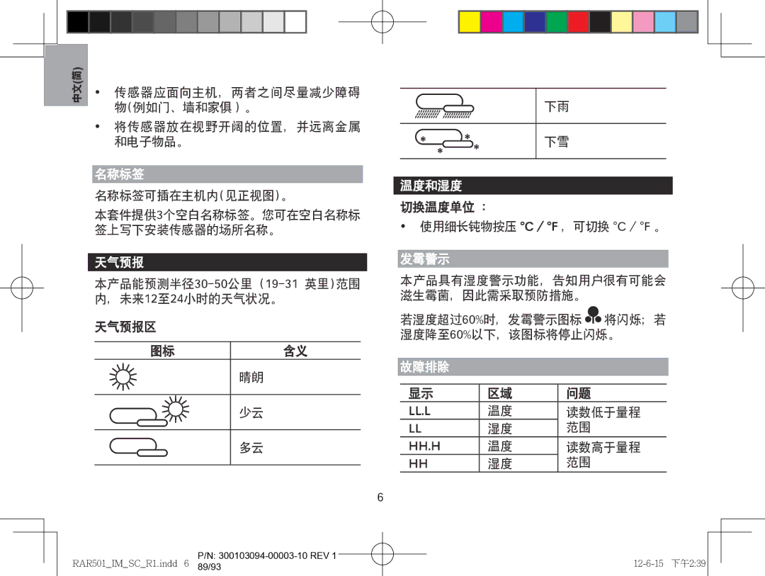 Oregon Scientific RAA501H, RAR501 user manual 名称标签 