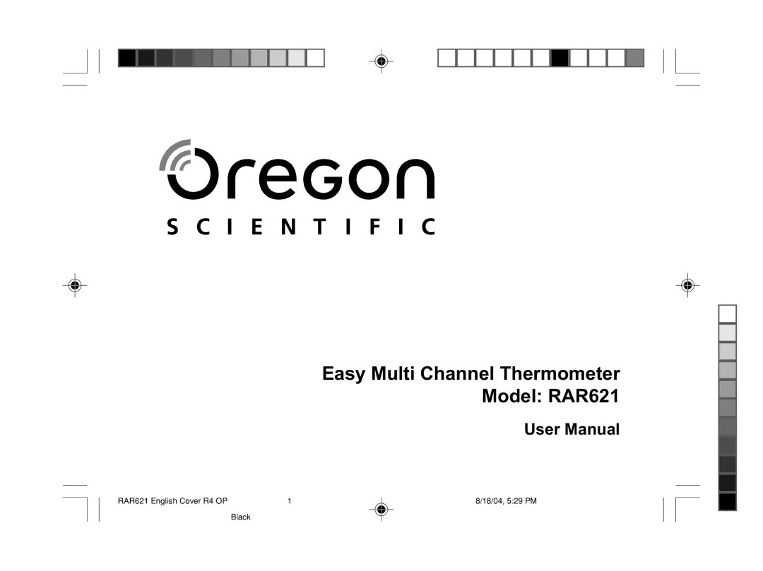 Oregon Scientific user manual Easy Multi Channel Thermometer Model RAR621 