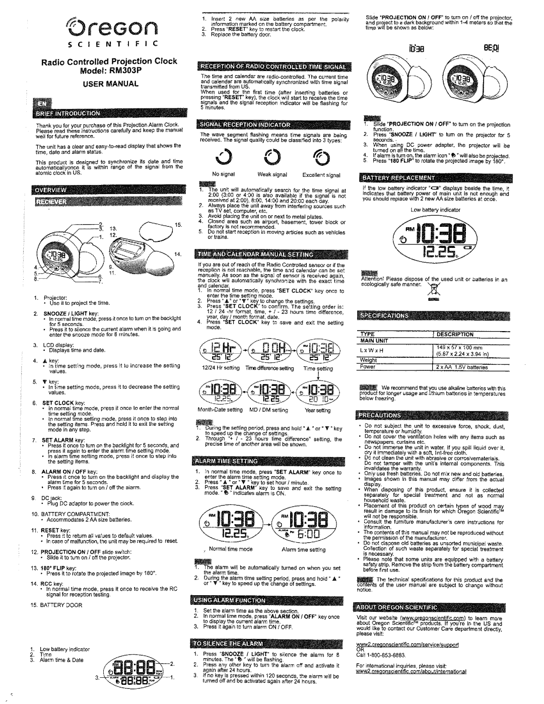 Oregon Scientific RM303P manual 